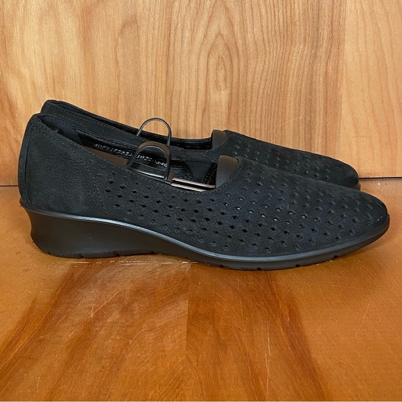 Womens 10 / 40 Ecco Felicia Stretch Flats Black SEF1431 - Picture 1 of 8